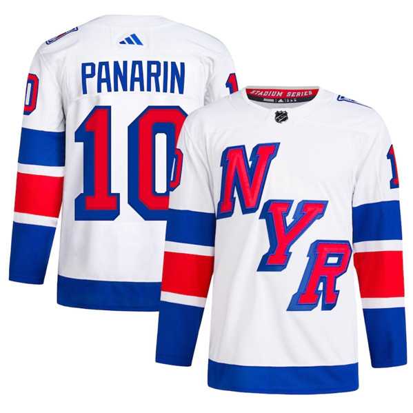 Mens New York Rangers #10 Artemi Panarin White 2024 Stadium Series Stitched Jersey Dzhi->new york rangers->NHL Jersey